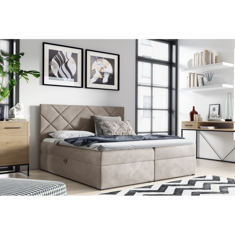 Zendo III continental bed with a bedding storage compartment, fabric Fresh 2 Zendo III continental bed with a bedding storage compartment, fabric Fresh 2