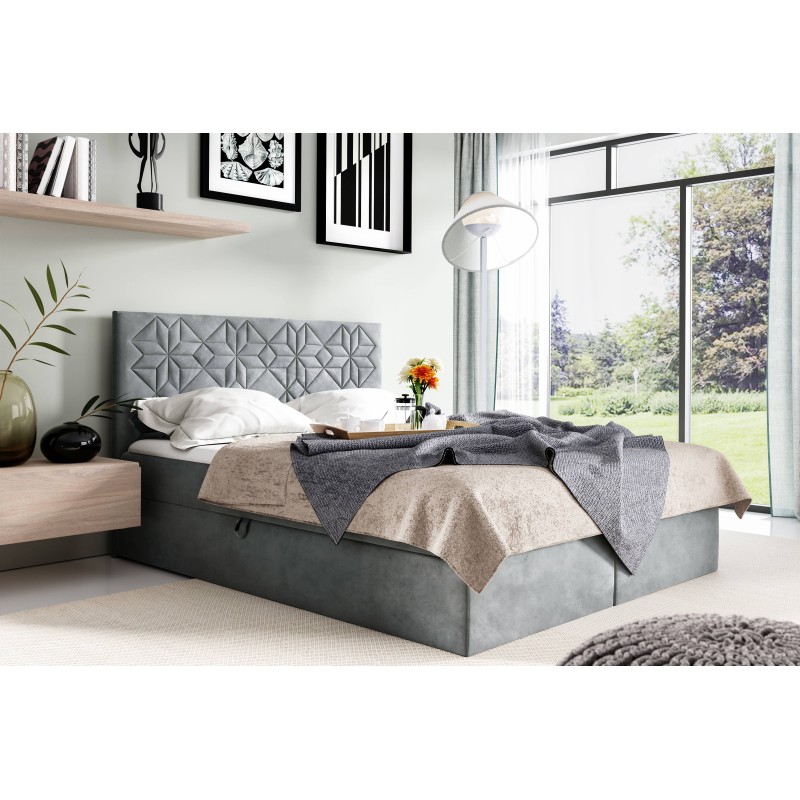 Cama continental Zendo con contenedor para ropa de cama tela Fresh 32 Cama continental Zendo con contenedor para ropa de cama tela Fresh 32