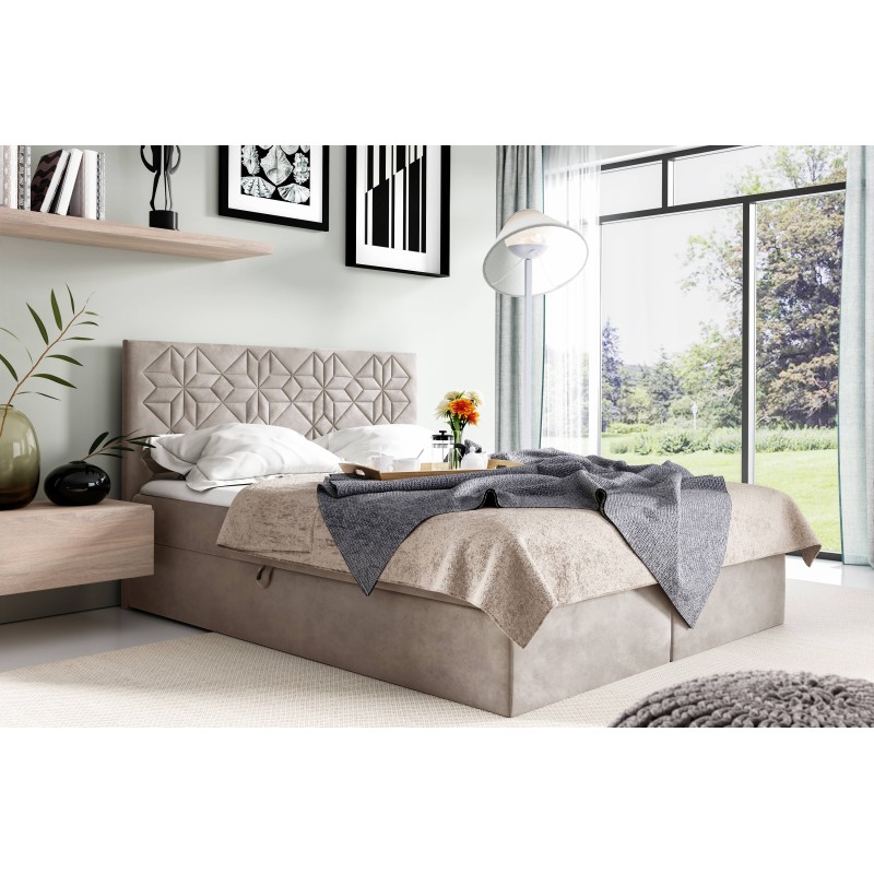 Cama continental Zendo con contenedor para ropa de cama tela Fresh 2 Cama continental Zendo con contenedor para ropa de cama tela Fresh 2