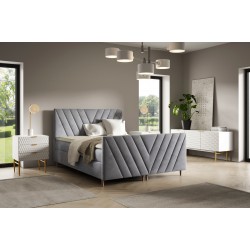 Continental bed Karo Plus with bedding storage, fabric Fresh 32