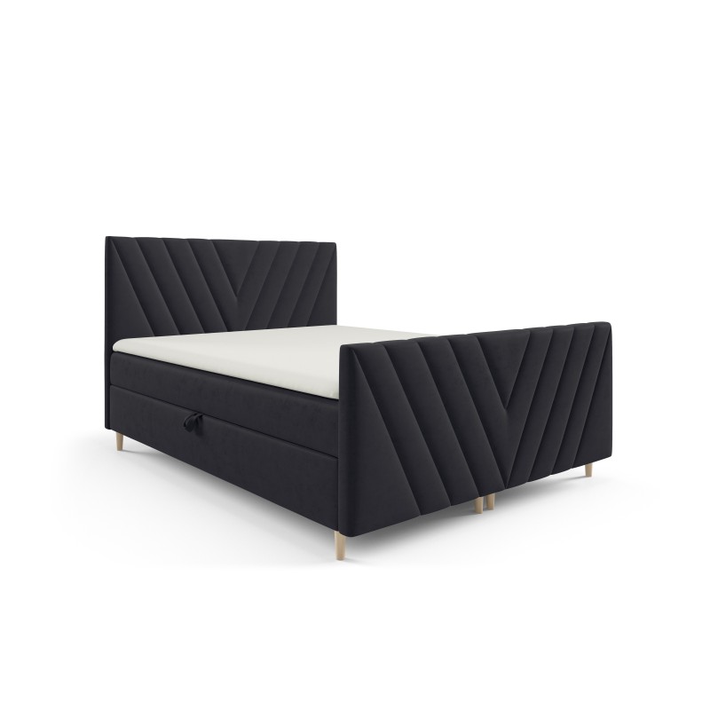 Cama continental Karo Plus con contenedor para ropa de cama, tela Fresh 17 Cama continental Karo Plus con contenedor para ropa de cama, tela Fresh 17