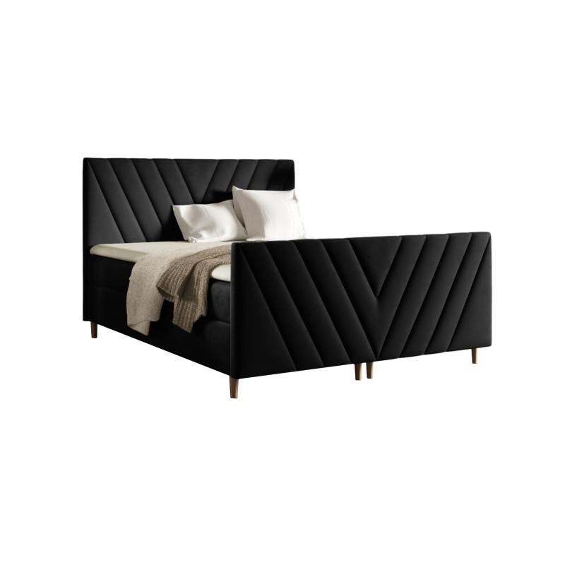 Cama continental Karo Plus con contenedor para ropa de cama, tela Fresh 17 Cama continental Karo Plus con contenedor para ropa de cama, tela Fresh 17