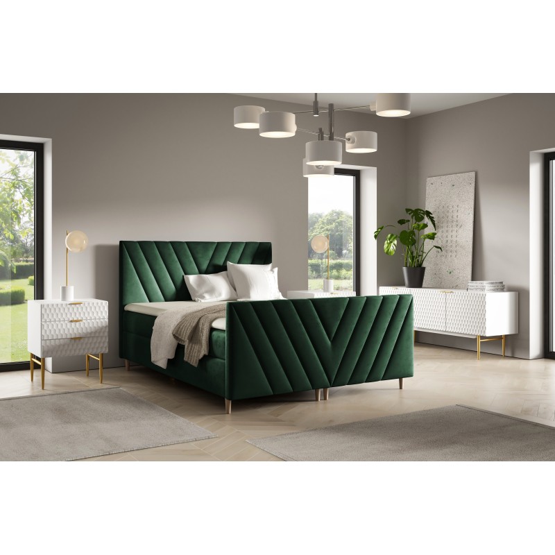 Cama continental Karo Plus con contenedor para ropa de cama, tela Fresh 13 Cama continental Karo Plus con contenedor para ropa de cama, tela Fresh 13
