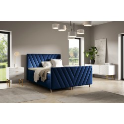 Karo Plus continental bed with a bedding container, fabric Fresh 11