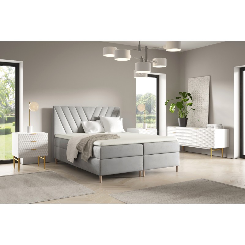 Cama continental Karo con contenedor para ropa de cama, tela Fresh 84 Cama continental Karo con contenedor para ropa de cama, tela Fresh 84