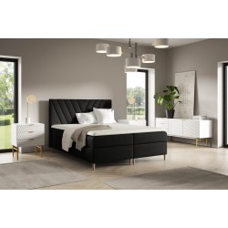Cama continental Karo con contenedor para ropa de cama, tela Fresh 17
