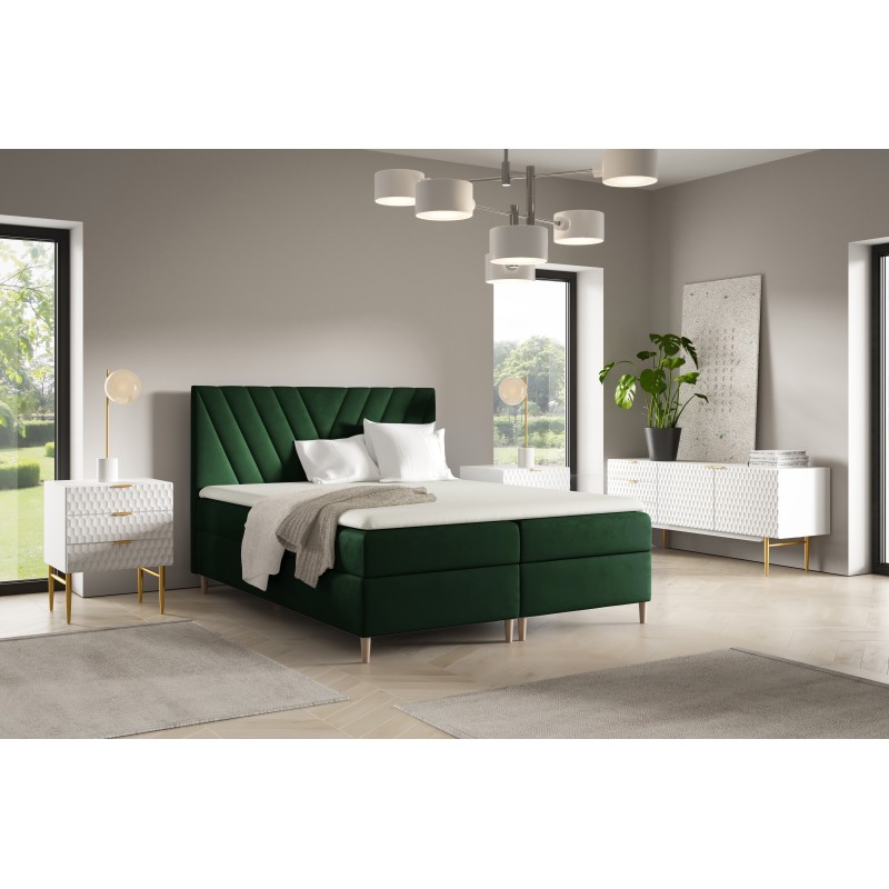 Cama continental Karo con cajón para ropa de cama, tela Fresh 13 Cama continental Karo con cajón para ropa de cama, tela Fresh 13