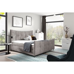 Cama continental Elmo Lux con contenedor para ropa de cama, tela Fresh 2