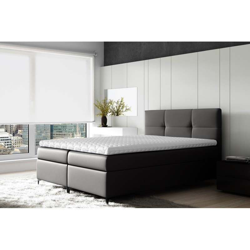 Cama continental Bari con contenedor para ropa de cama tela Soft 20 Cama continental Bari con contenedor para ropa de cama tela Soft 20
