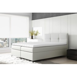 Continental bed Bari with bedding storage in fabric Soft 17