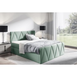 Canto Lux continental bed with a storage container for bedding, fabric Rico 18