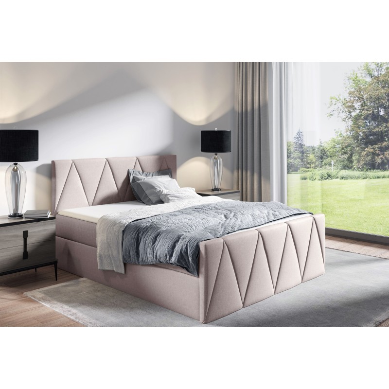 Continental bed Canto Lux with bedding storage in Rico 19 fabric Continental bed Canto Lux with bedding storage in Rico 19 fabric