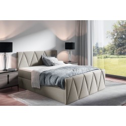 Canto Lux continental bed with a storage container for bedding, fabric Rico 2