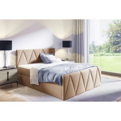 Canto Lux continental bed with a linen storage compartment, fabric Rico 15