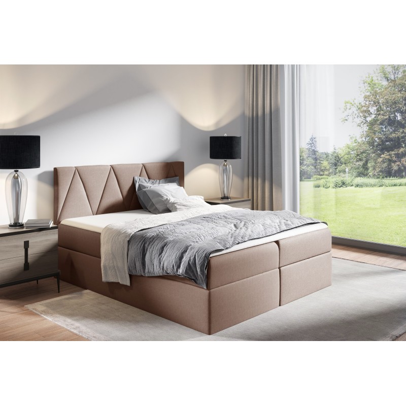 Continental bed Canto with bedding storage, fabric Rico 19