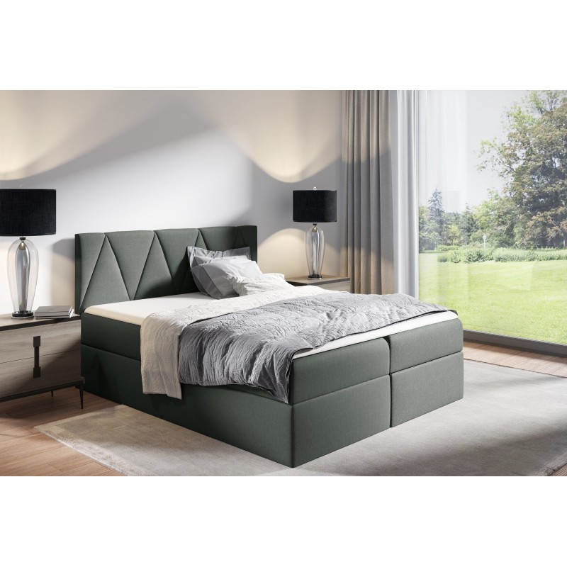 Continental bed Canto with a storage container for bedding, fabric Rico 23