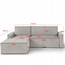 Moon corner sofa with a folding sleeping function and storage compartment Moon corner sofa with a folding sleeping function and storage compartment