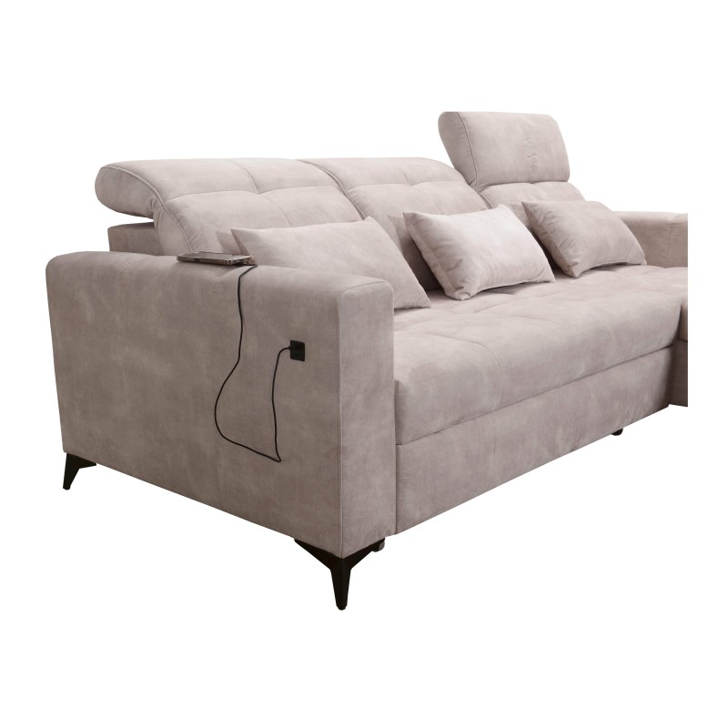 Luxury Zeni Corner Sofa with Sleeping Function in Velvet Fabric, Wave 10 | Your Place for Comfort Luxury Zeni Corner Sofa with Sleeping Function in Velvet Fabric, Wave 10 | Your Place for Comfort