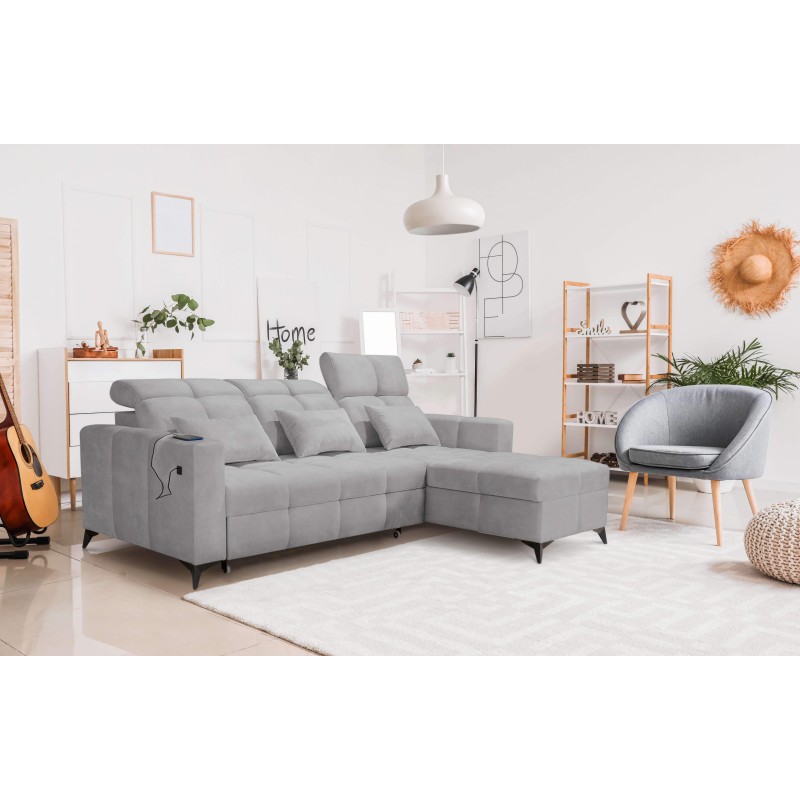 Luxury Zeni Corner Sofa with Sleeping Function in Velvet Fabric, Wave 15 | Your Place for Comfort Luxury Zeni Corner Sofa with Sleeping Function in Velvet Fabric, Wave 15 | Your Place for Comfort