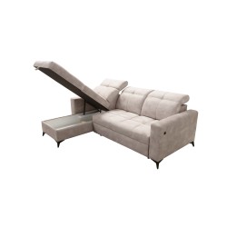 Luxury Zeni Corner Sofa with Sleeping Function in Velvet Fabric, Wave 1 | Your Place for Comfort Luxury Zeni Corner Sofa with Sleeping Function in Velvet Fabric, Wave 1 | Your Place for Comfort
