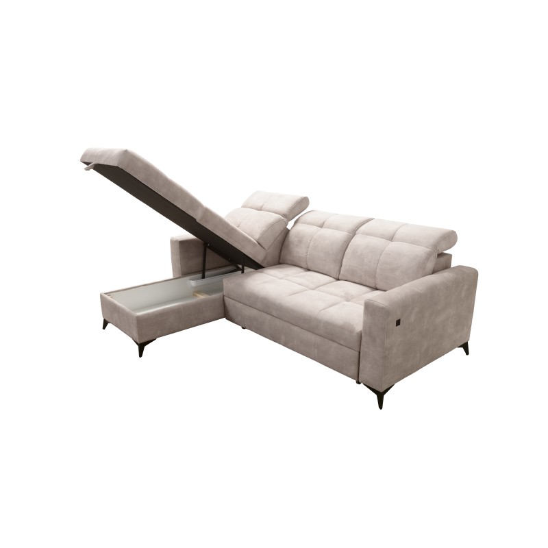 Luxury Zeni Corner Sofa with Sleeping Function in Velvet Fabric, Wave 1 | Your Place for Comfort Luxury Zeni Corner Sofa with Sleeping Function in Velvet Fabric, Wave 1 | Your Place for Comfort
