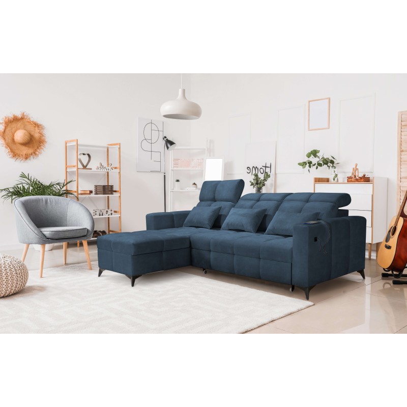 Luxury Zeni Corner Sofa with Sleeping Function in Velvet Fabric, Wave 14 | Your Place for Comfort Luxury Zeni Corner Sofa with Sleeping Function in Velvet Fabric, Wave 14 | Your Place for Comfort