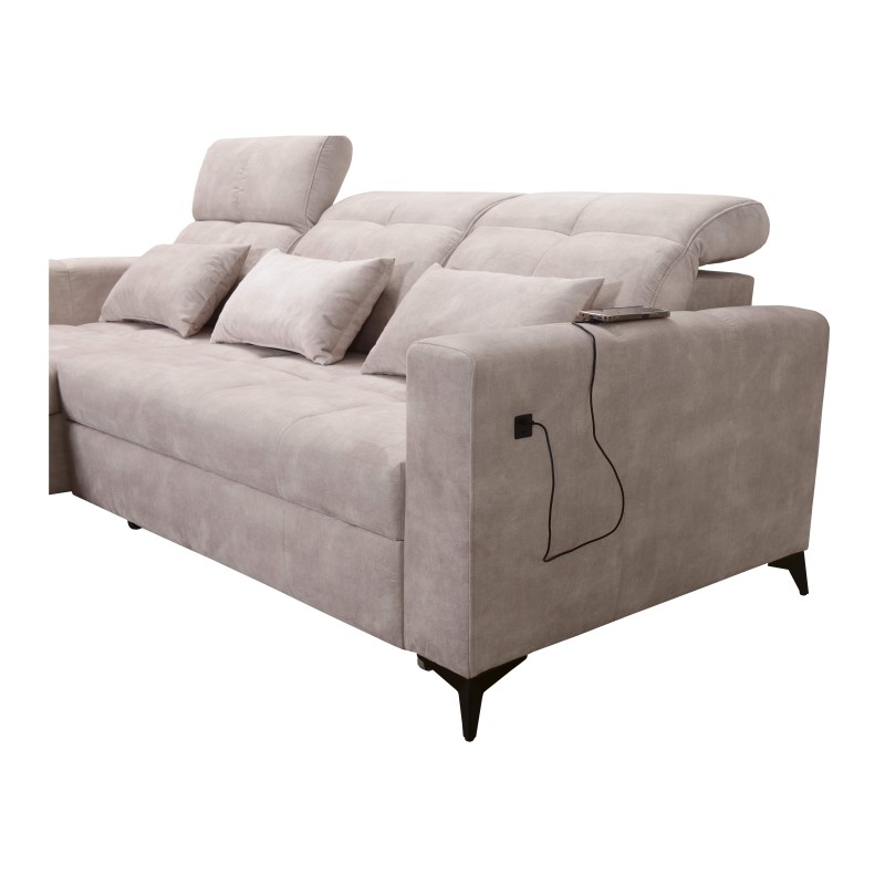 Luxury Zeni Corner Sofa with Sleeping Function in Velvet Fabric, Wave 15 | Your Place for Comfort Luxury Zeni Corner Sofa with Sleeping Function in Velvet Fabric, Wave 15 | Your Place for Comfort