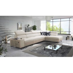 Prestige XI Maxi corner sofa with sleeping function and USB port | Upholstered corner sofa, soft to the touch, Freya 210.02 + Ta
