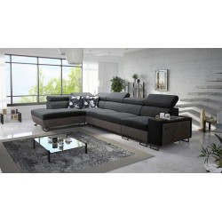 Narożnik Prestige XI Maxi z funkcją spania i portem usb tkanina Freya 210.24 + Tauro 8207