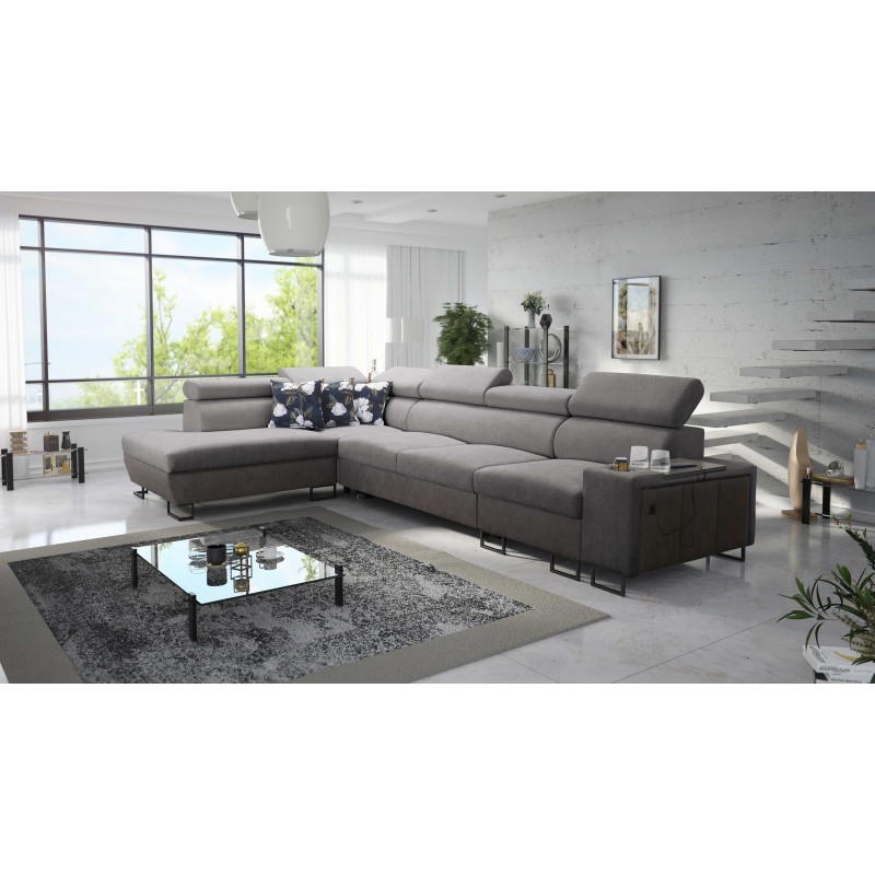 Prestige XI Maxi Corner Sofa with Sleeping Function and USB Port | Upholstered Corner Sofa, Soft to the Touch, Freya 210.23 + Ta
