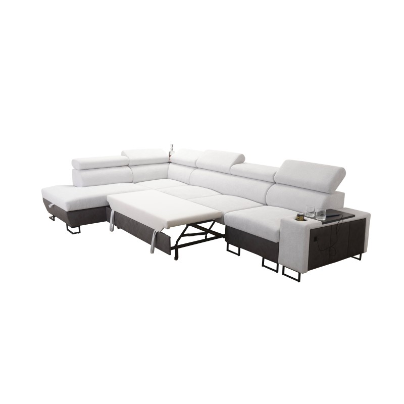 Sofá esquinero Prestige XI Maxi con función para dormir y puerto USB | Sofá esquinero tapizado Suave al tacto, Freya 210.20 + Ta Sofá esquinero Prestige XI Maxi con función para dormir y puerto USB | Sofá esquinero tapizado Suave al tacto, Freya 210.20 + Ta