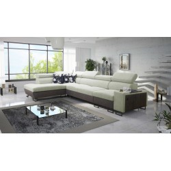 Narożnik Prestige XI Maxi z funkcją spania i portem usb tkanina Freya 210.11 + Tauro 8207