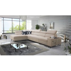 Prestige XI Maxi corner sofa with sleeping function and USB port | Upholstered Corner Sofa, Soft to the touch, Freya 210.04 + Ta