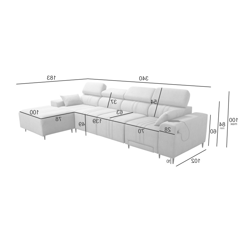 Esquina Verona XII Mix con función de cama de terciopelo, Vena 14 - elegancia y confort en un solo mueble Esquina Verona XII Mix con función de cama de terciopelo, Vena 14 - elegancia y confort en un solo mueble