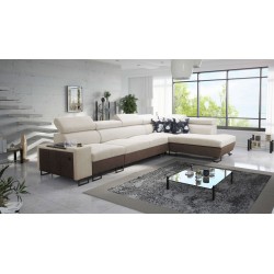 Prestige XI Mini corner sofa with sleeping function and USB port - Soft to the touch, Freya 210.02 + Tauro 8202