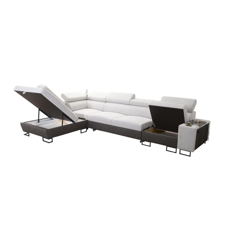 Esquina Prestige XI Mini con función de cama y puerto USB - Suave al tacto, Freya 210.02 + Tauro 8203 Esquina Prestige XI Mini con función de cama y puerto USB - Suave al tacto, Freya 210.02 + Tauro 8203