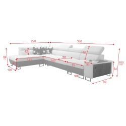 Esquina Prestige XI Mini con función de cama y puerto USB - Suave al tacto, Freya 210.02 + Tauro 8203 Esquina Prestige XI Mini con función de cama y puerto USB - Suave al tacto, Freya 210.02 + Tauro 8203