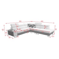 Esquina Prestige IX con función de cama y puerto USB - Suave al tacto, Freya 210.24 + Tauro 8207 Esquina Prestige IX con función de cama y puerto USB - Suave al tacto, Freya 210.24 + Tauro 8207