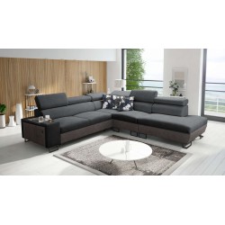 Narożnik Prestige IX z funkcją spania i portem usb tkanina Freya 210.24 + Tauro 8207