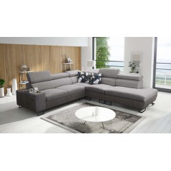 Narożnik Prestige IX z funkcją spania i portem usb tkanina Freya 210.23 + Tauro 8207