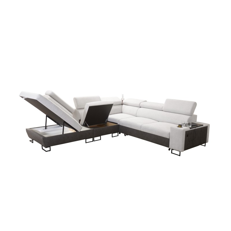 Esquina Prestige IX con función de cama y puerto USB - Suave al tacto, Freya 210.24 + Tauro 8207 Esquina Prestige IX con función de cama y puerto USB - Suave al tacto, Freya 210.24 + Tauro 8207