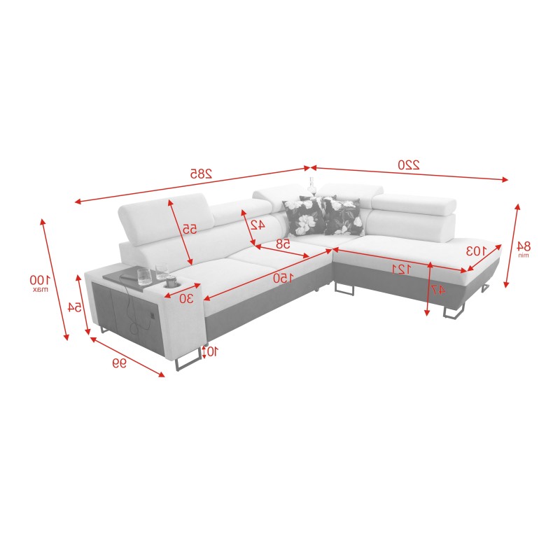 Ecksofa Prestige VII mit weichem Touch, Freya 210.25 + Tauro 8207 - Eleganz und Funktionalität in einem Ecksofa Prestige VII mit weichem Touch, Freya 210.25 + Tauro 8207 - Eleganz und Funktionalität in einem