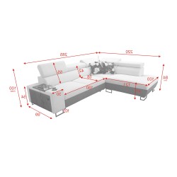 Narożnik Prestige VII z funkcją spania i portem usb tkanina Freya 210.02 + Tauro 8203 Narożnik Prestige VII z funkcją spania i portem usb tkanina Freya 210.02 + Tauro 8203
