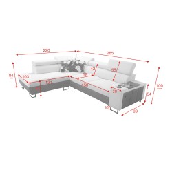 Narożnik Prestige VII z funkcją spania i portem usb tkanina Freya 210.24 + Tauro 8207 Narożnik Prestige VII z funkcją spania i portem usb tkanina Freya 210.24 + Tauro 8207