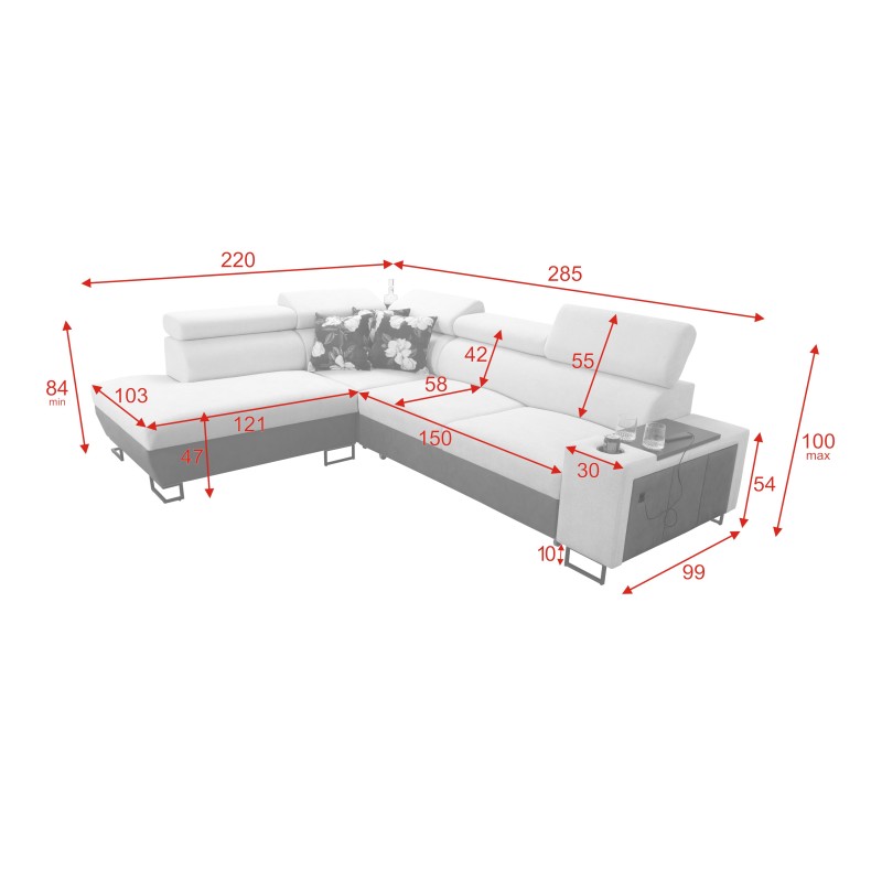 Ecksofa Prestige VII mit weichem Bezug, Freya 210.24 + Tauro 8207 - Eleganz und Funktionalität in einem Ecksofa Prestige VII mit weichem Bezug, Freya 210.24 + Tauro 8207 - Eleganz und Funktionalität in einem