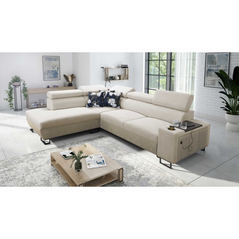 Corner sofa Prestige VII with Soft to the touch, Freya 210.02 + Tauro 8203 - elegance and functionality in one