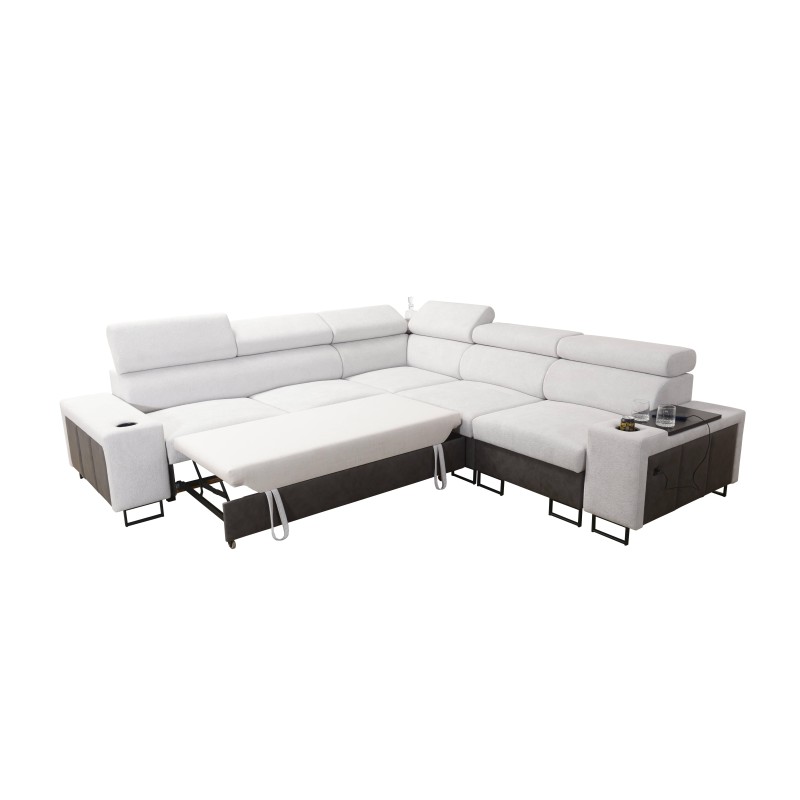 Prestige III Corner Sofa with Sleeping Function and USB Port - Soft to the Touch, Freya 210.20 + Tauro 8207 Prestige III Corner Sofa with Sleeping Function and USB Port - Soft to the Touch, Freya 210.20 + Tauro 8207