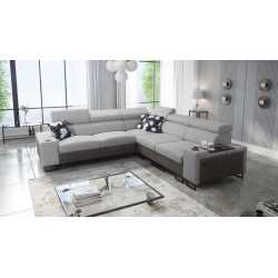 Prestige III Corner Sofa with Sleeping Function and USB Port - Soft to the Touch, Freya 210.20 + Tauro 8207