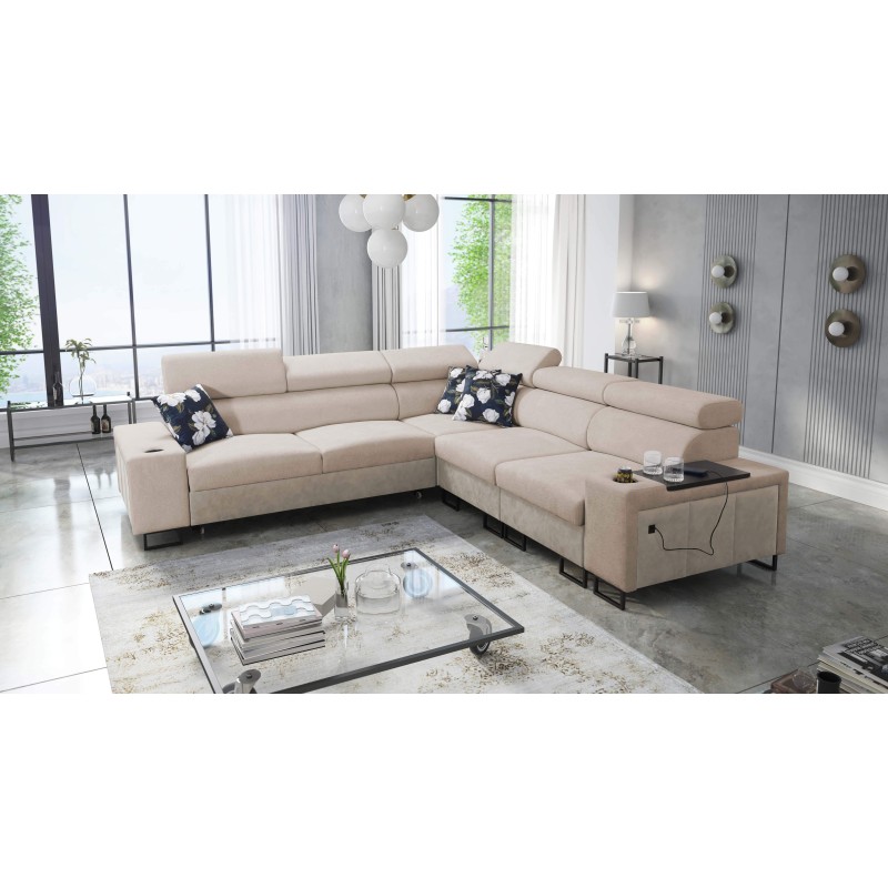 Prestige III corner sofa with sleeping function and USB port - Soft to the touch, Freya 210.04 + Tauro 8203 Prestige III corner sofa with sleeping function and USB port - Soft to the touch, Freya 210.04 + Tauro 8203