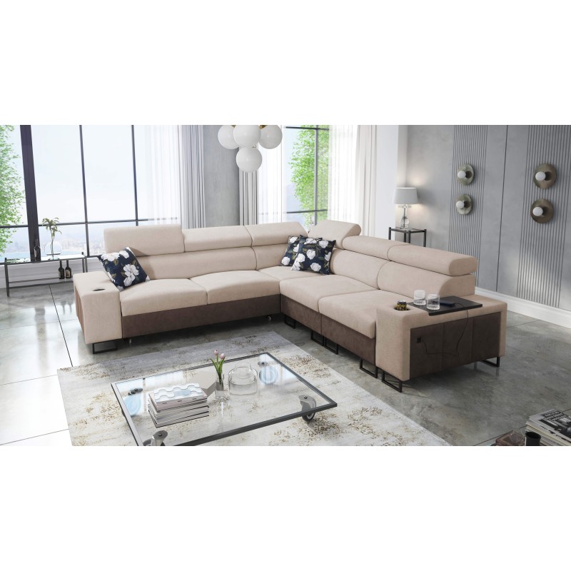 Prestige III corner sofa with sleeping function and USB port - Soft to the touch, Freya 210.04 + Tauro 8202 Prestige III corner sofa with sleeping function and USB port - Soft to the touch, Freya 210.04 + Tauro 8202